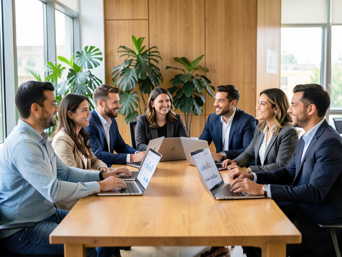 Parte del equipo Finanzaspres reunido en su oficina